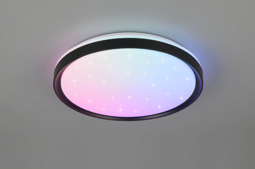 Plafón de techo Trio Solit LED negro mate CCT Ø39cm R63581132