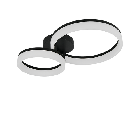Plafón de techo Trio Scope LED negro mate 3000K 51cm R63601232