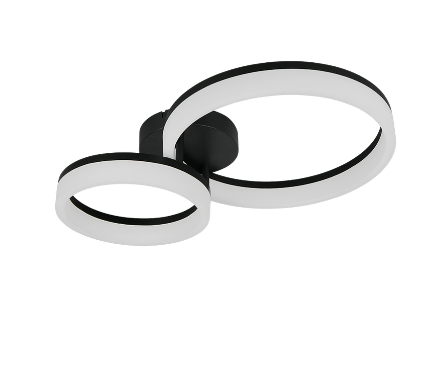 Plafón de techo Trio Scope LED negro mate 3000K 51cm R63601232