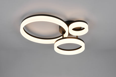 Plafón de techo Trio Scope LED negro mate 3000K 51cm R63601332