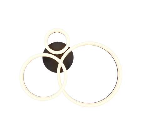 Plafón de techo Trio Scope LED negro mate 3000K 51cm R63601332