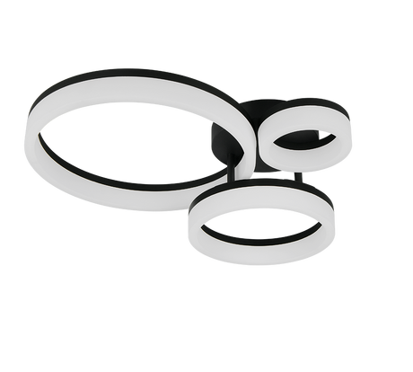 Plafón de techo Trio Scope LED negro mate 3000K 51cm R63601332