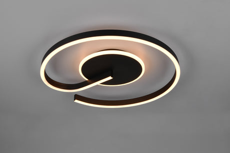 Plafón de techo Trio Calle LED negro mate Ø50cm R63631132