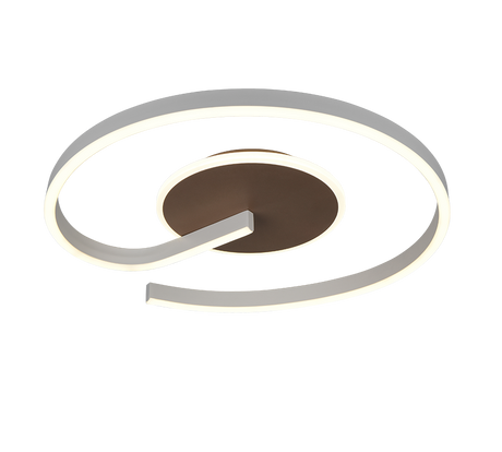 Plafón de techo Trio Calle LED marrón café Ø50cm R63631165