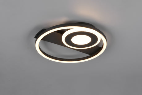 Plafón de techo Trio Horus LED negro mate 3000K 32cm R63671132