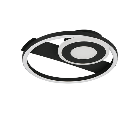 Plafón de techo Trio Horus LED negro mate 3000K 32cm R63671132