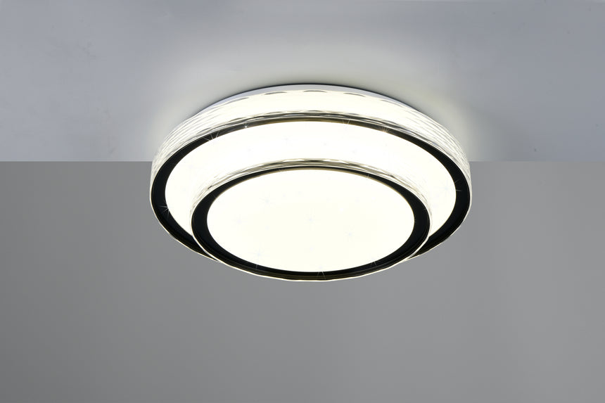 Plafón de techo Trio Dima LED negro 4000K Ø39cm R63871102
