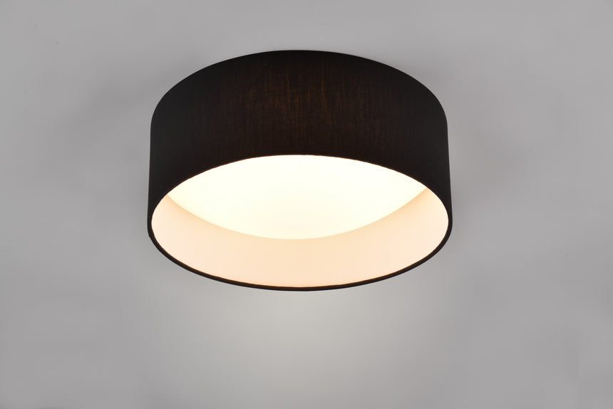 Plafón de techo Trio Locarno LED negro 3000K regulable Ø30cm R64191102