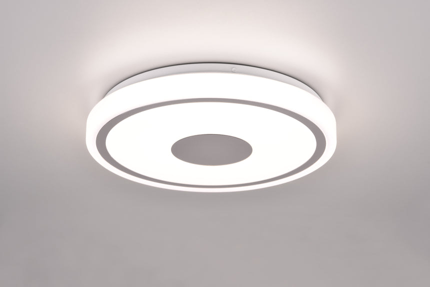 Plafón de techo Trio Bunda LED cromo 4000K regulable Ø33cm R64361106
