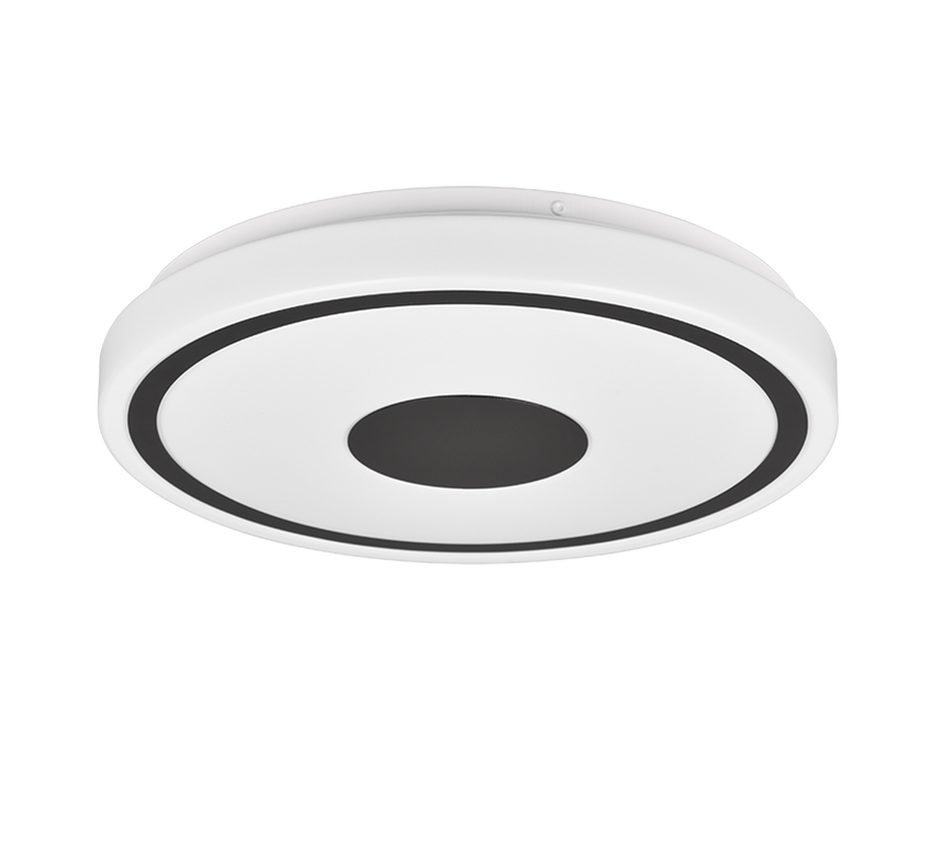 Plafón de techo Trio Bunda LED negro mate 3000K regulable Ø33cm R64361132