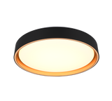 Plafón de techo Trio Felis LED negro y dorado CCT regulable con mando Ø40cm R64391080