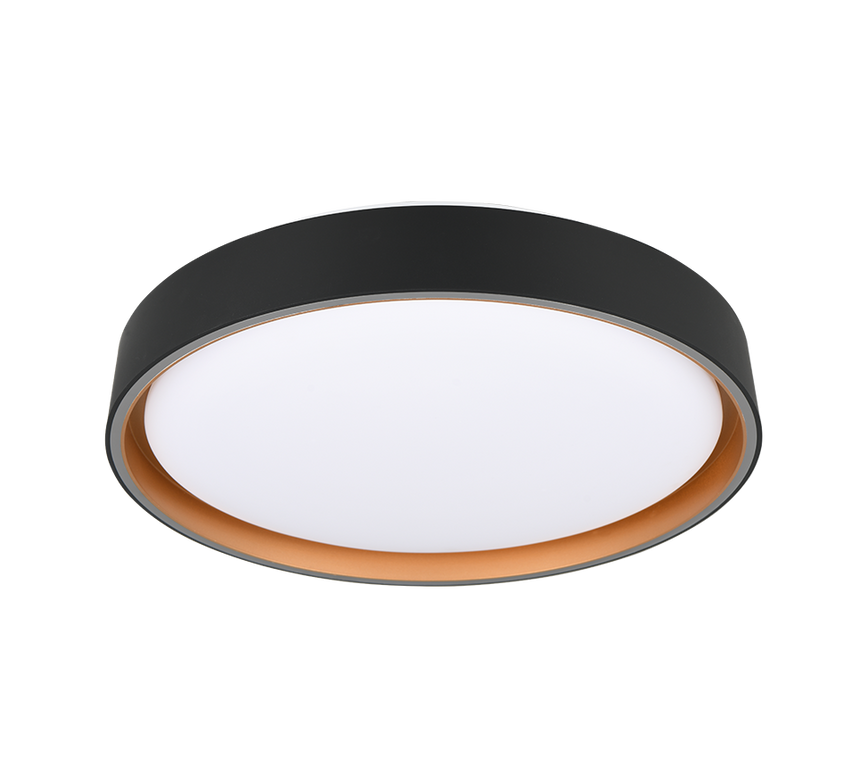 Plafón de techo Trio Felis LED negro y dorado CCT regulable con mando Ø40cm R64391080 - vista 5