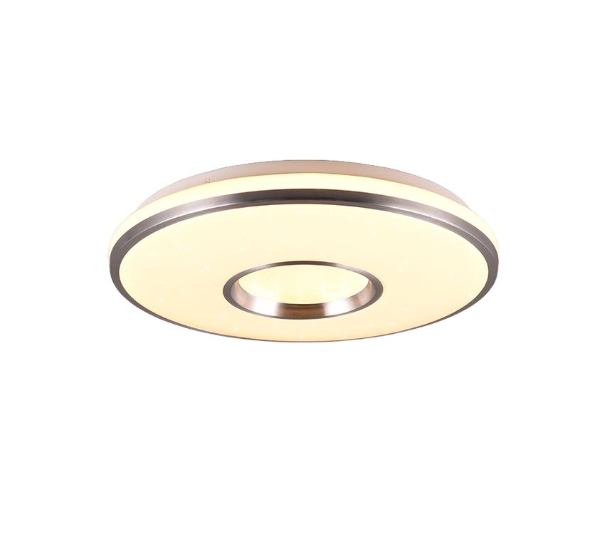 Plafón de techo Trio Realta LED brushed aluminium CCT Ø39cm R64401005