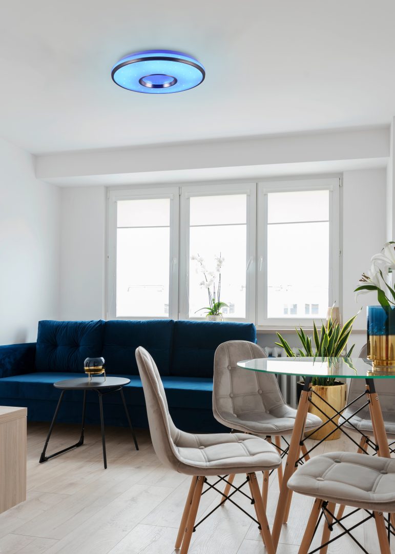 Plafón de techo Trio Realta LED brushed aluminium CCT Ø39cm R64401005