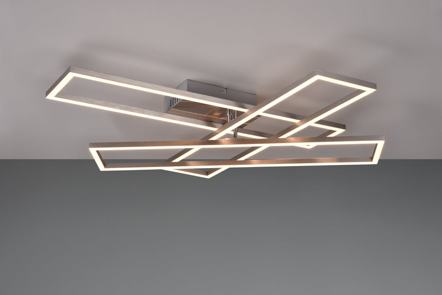 Plafón de techo Trio Corso LED níquel mate CCT 66cm R64423107