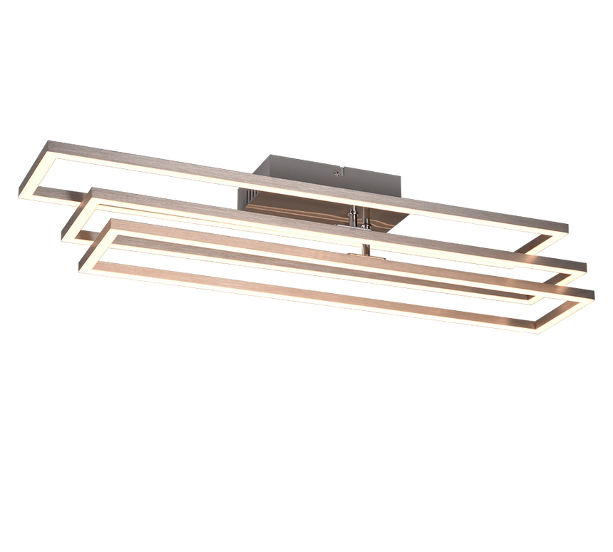 Plafón de techo Trio Corso LED níquel mate CCT 66cm R64423107