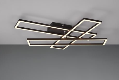 Plafón de techo Trio Corso LED negro mate CCT 66cm R64423132