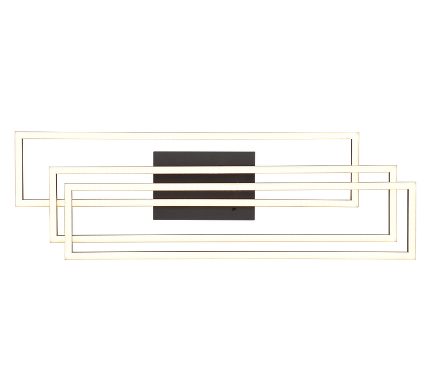 Plafón de techo Trio Corso LED negro mate CCT 66cm R64423132