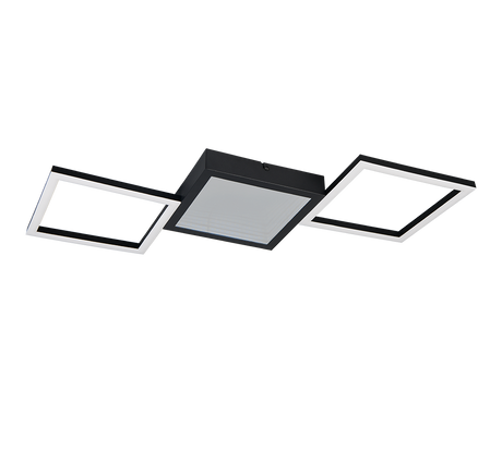 Plafón de techo Trio Gelo LED negro mate 3000K 66cm R64471132