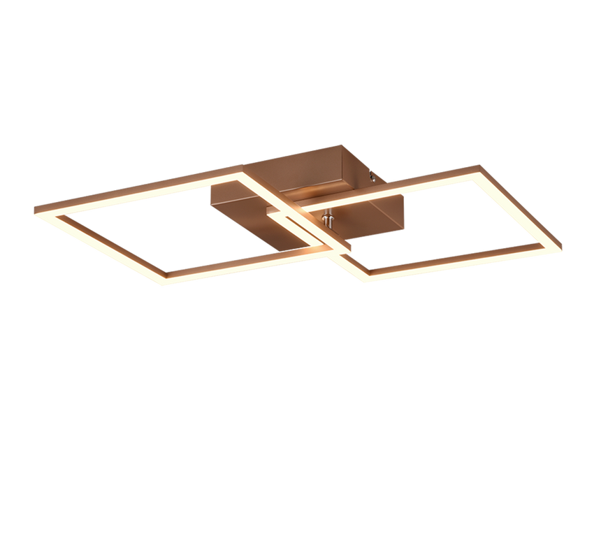 Plafón de techo Trio Trail LED marrón café 3000K 60cm R64492165