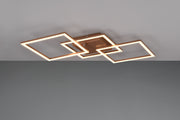 Plafón de techo Trio Trail LED marrón café 3000K 74,5cm R64493165