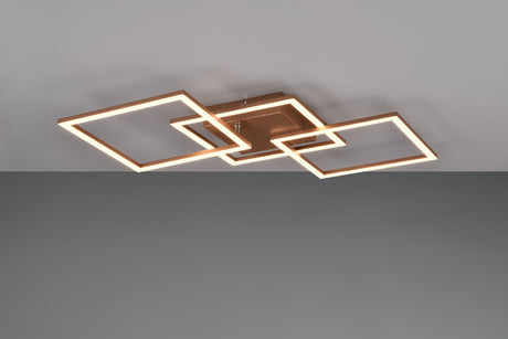 Plafón de techo Trio Trail LED marrón café 3000K 74,5cm R64493165
