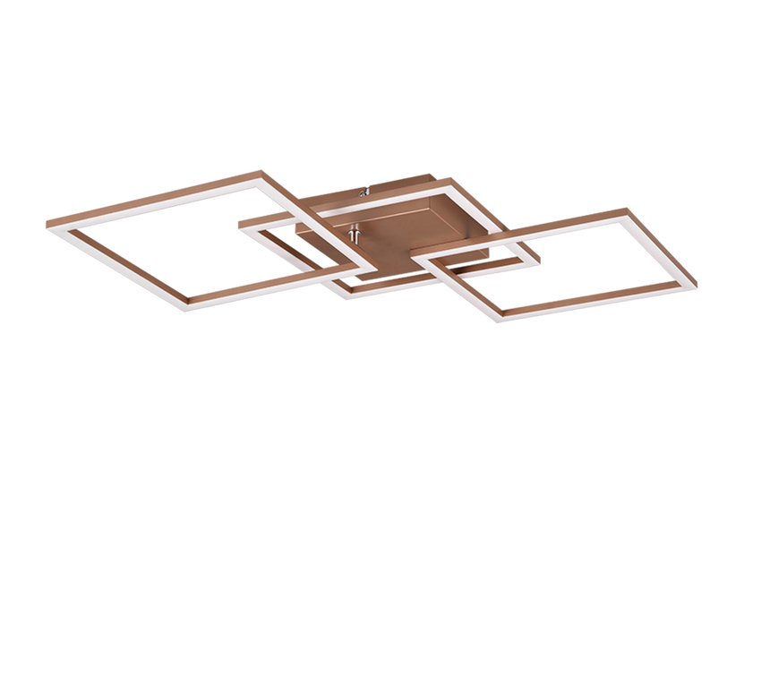 Plafón de techo Trio Trail LED marrón café 3000K 74,5cm R64493165