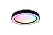 Plafón de techo Trio Arco LED negro mate CCT regulable con mando Ø49cm R65091032