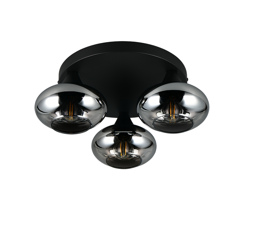 Plafón de techo Trio Divina LED smoke 2700K Ø39cm R66643054