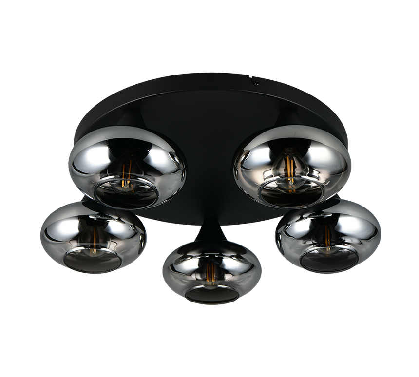 Plafón de techo Trio Divina LED smoke 2700K Ø49cm R66645054