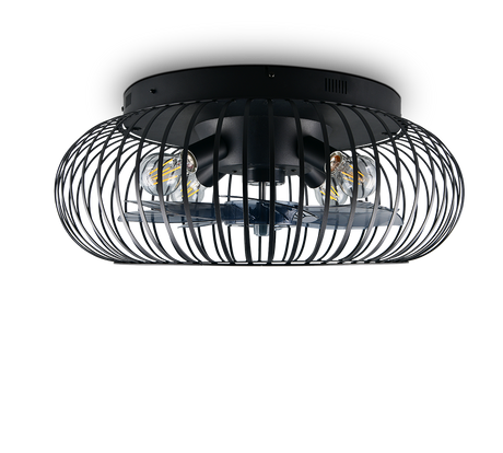 Plafón de techo Trio Johanna LED negro mate 2700K Ø61cm R66884032