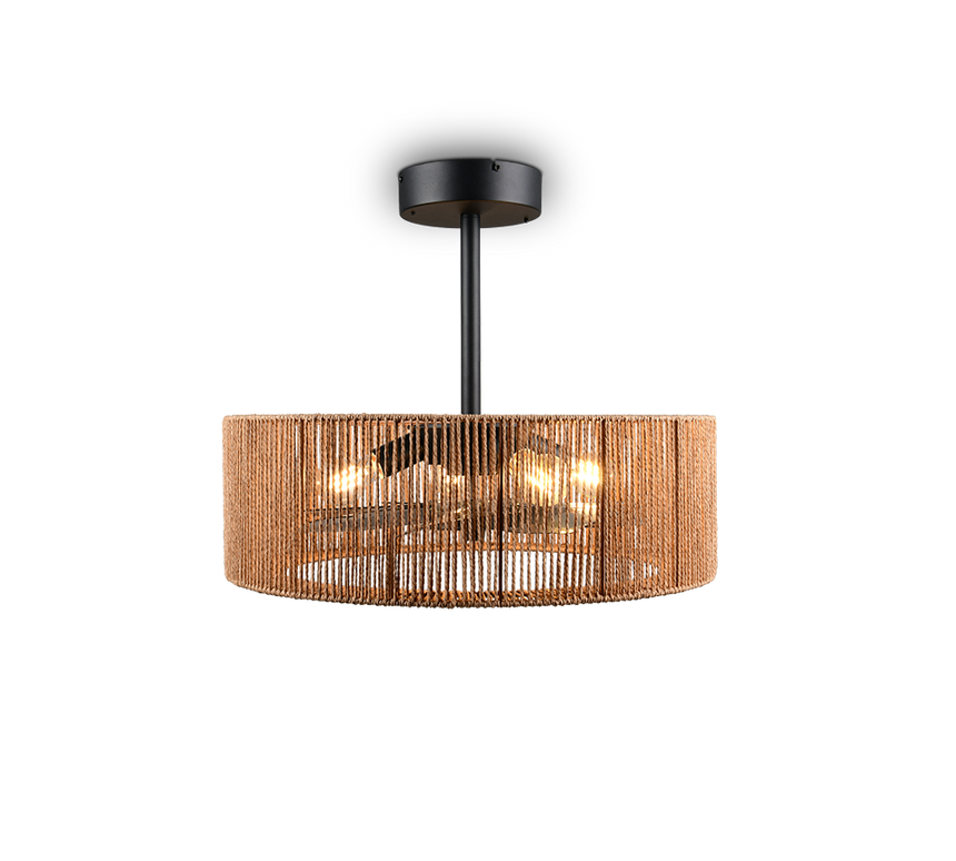 Plafón de techo Trio Smillum LED natural finish 2700K Ø61cm R66905036