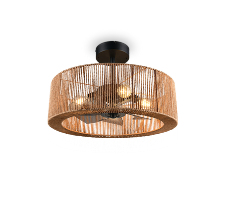 Plafón de techo Trio Smillum LED natural finish 2700K Ø61cm R66905036