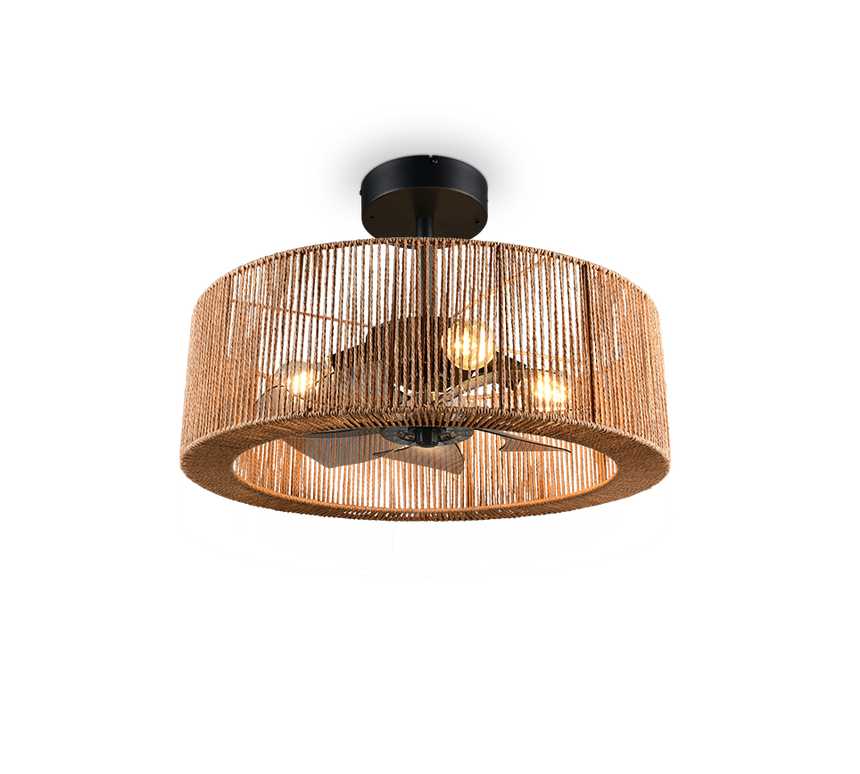 Plafón de techo Trio Smillum LED natural finish 2700K Ø61cm R66905036