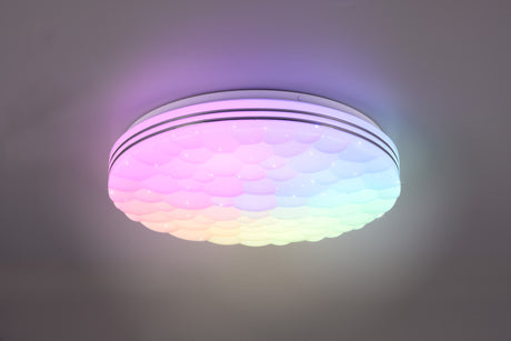 Plafón de techo Trio Tiger LED blanco mate CCT Ø38cm R67131100
