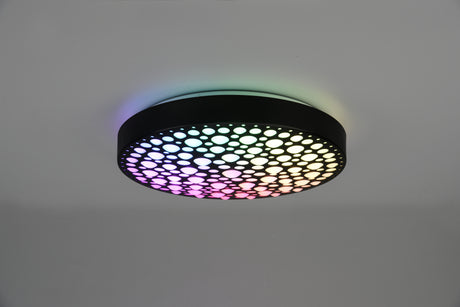 Plafón de techo Trio Chizu LED negro mate CCT Ø40,5cm R67161132