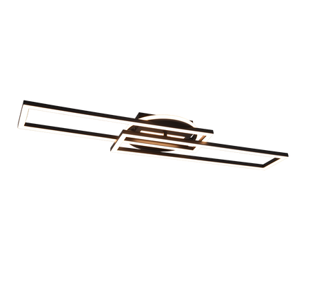 Plafón de techo Trio Twister grande LED negro mate CCT regulable con mando 90,5cm R67183132