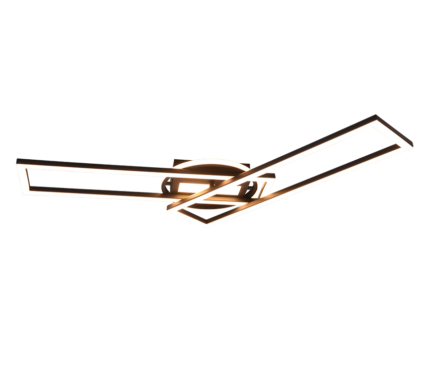 Plafón de techo Trio Twister grande LED negro mate CCT regulable con mando 90,5cm R67183132 - vista 2