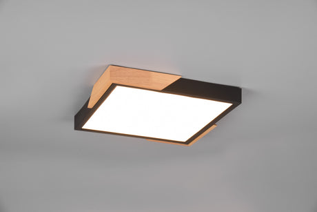 Plafón de techo Trio Meta LED negro mate 3000K 31,5cm R67191132