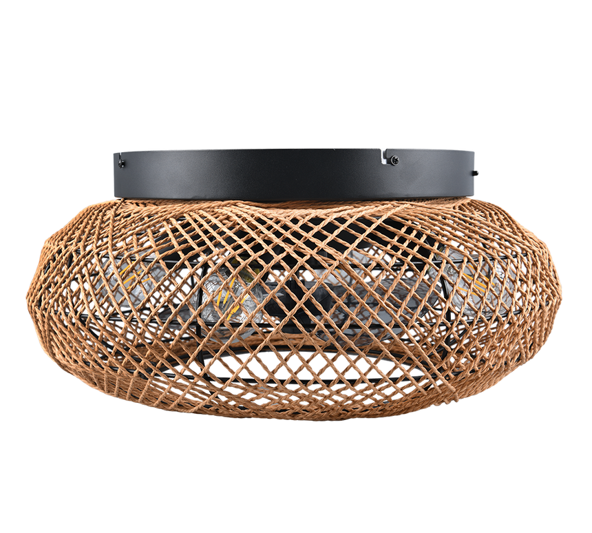 Plafón de techo Trio Lillesand LED brown 3000K Ø50cm R67302126