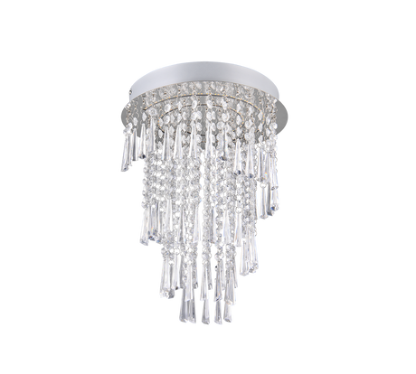 Plafón de techo Trio Pomp LED cromo CCT Ø30cm R67341106