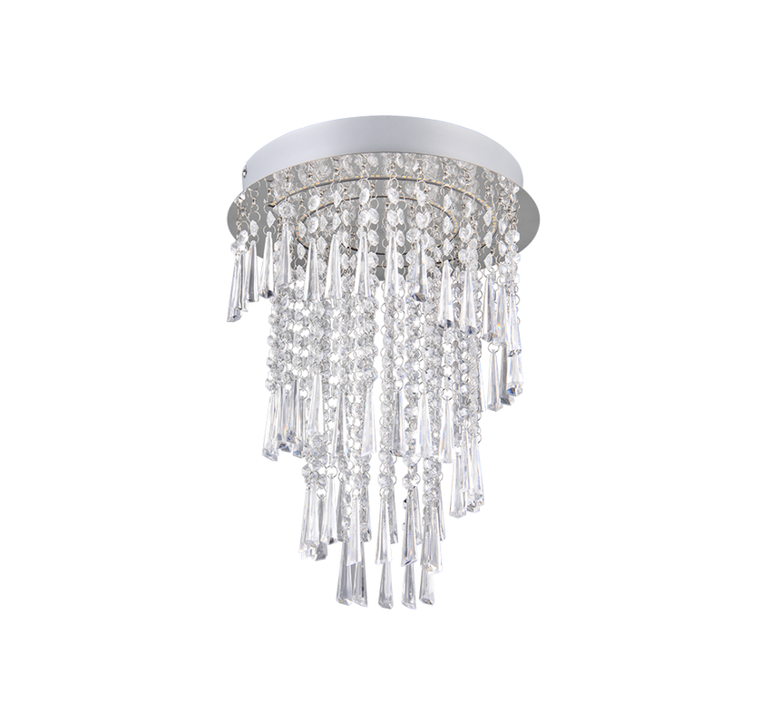 Plafón de techo Trio Pomp LED cromo CCT Ø30cm R67341106