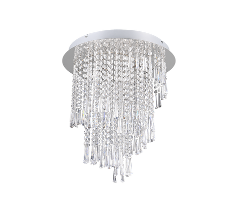 Plafón de techo Trio Pomp LED cromo CCT Ø45cm R67349106