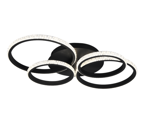 Plafón de techo Trio Cires LED negro mate 4000K 65,5cm R67364132