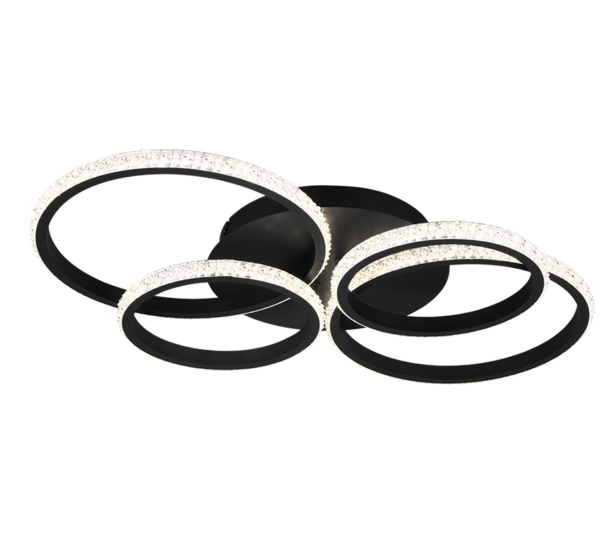 Plafón de techo Trio Cires LED negro mate 4000K 65,5cm R67364132