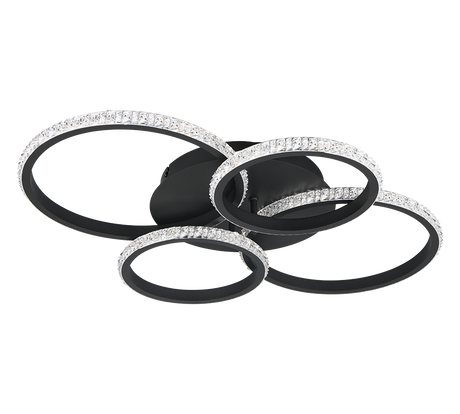 Plafón de techo Trio Cires LED negro mate 4000K 65,5cm R67364132