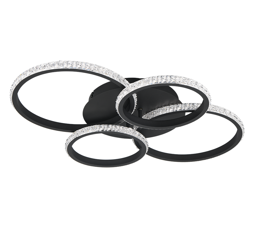 Plafón de techo Trio Cires LED negro mate 4000K 65,5cm R67364132