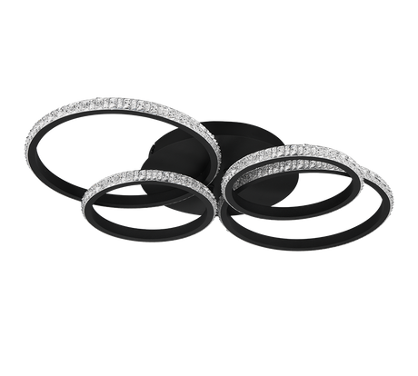 Plafón de techo Trio Cires LED negro mate 4000K 65,5cm R67364132