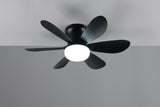 Ventilador de techo con luz LUND LED regulable DC negro 53cm 8W mando R67462132