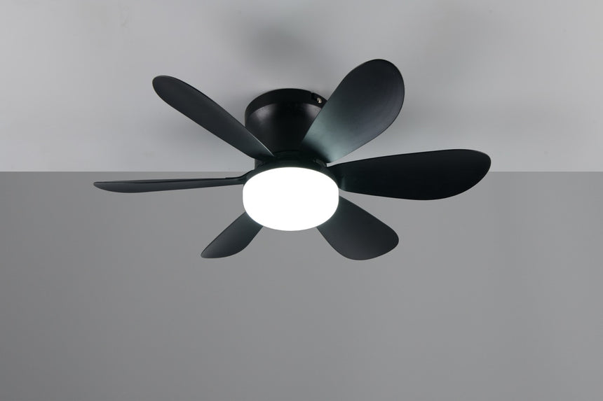 Ventilador de techo con luz LUND LED regulable DC negro 53cm 8W mando R67462132